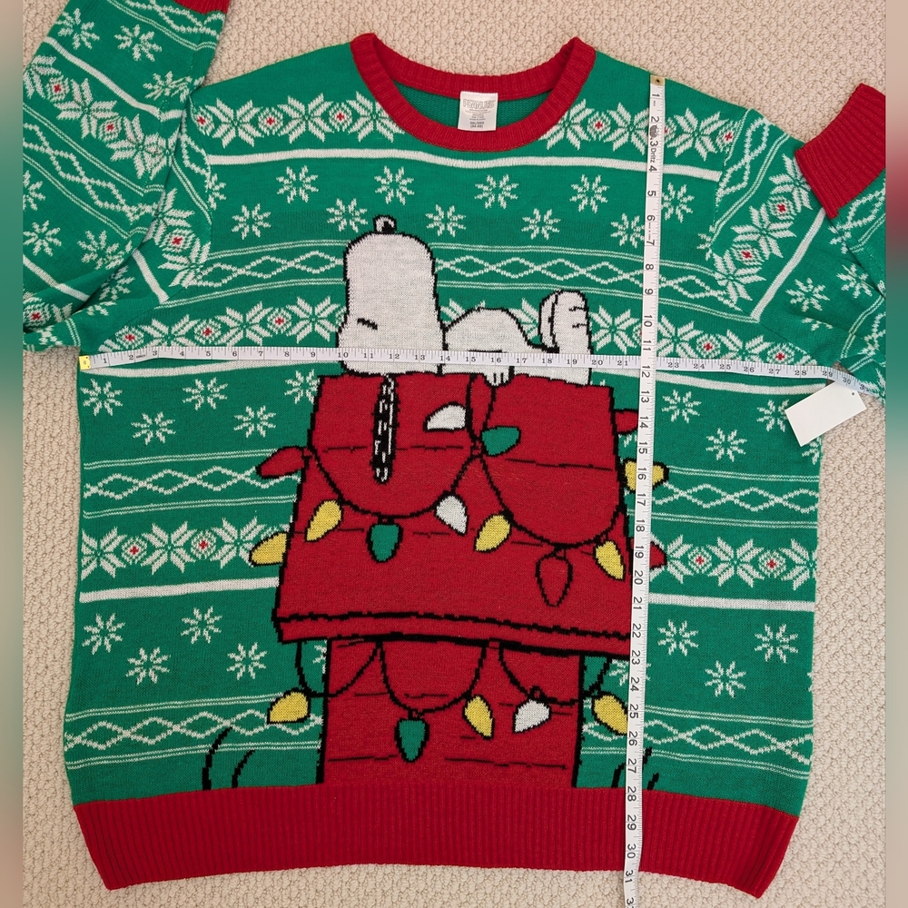 NWT Peanuts Snoopy Chillin' Dog House Christmas Ugly Sweater Adult 3XL 3XG XXXL - Picture 11 of 13